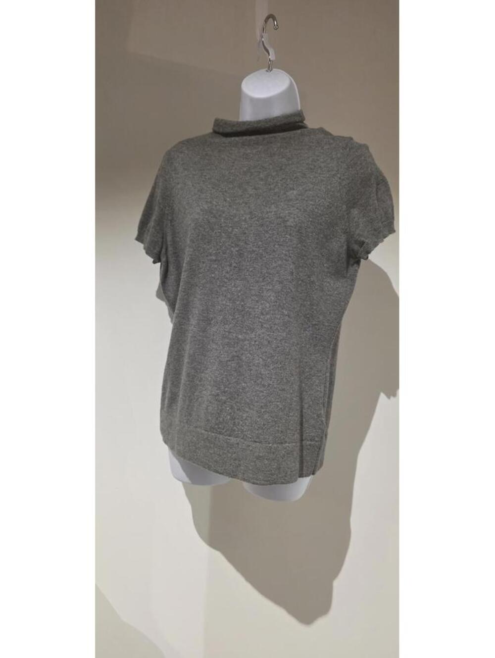 Marlowe 100% Cashmere Knit Turtleneck Short Sleeve Sweater Sz L Made In Italy